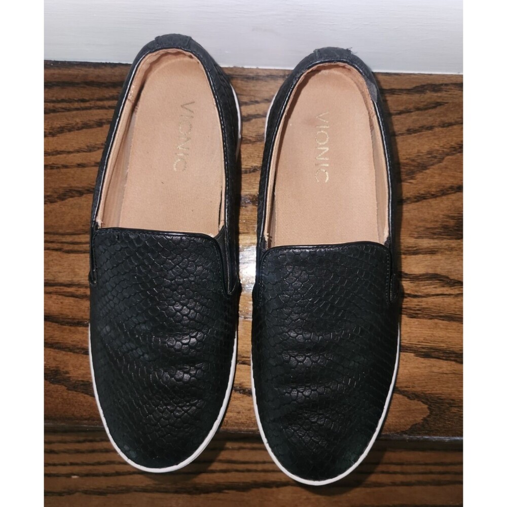 VIONIC Splendid Snake Slip-On Women's Comfort Sneaker-Black - Size 7 - Picture 3 of 10